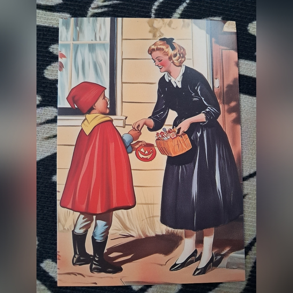 Moma Vintage Halloween Illustration - Red and Black